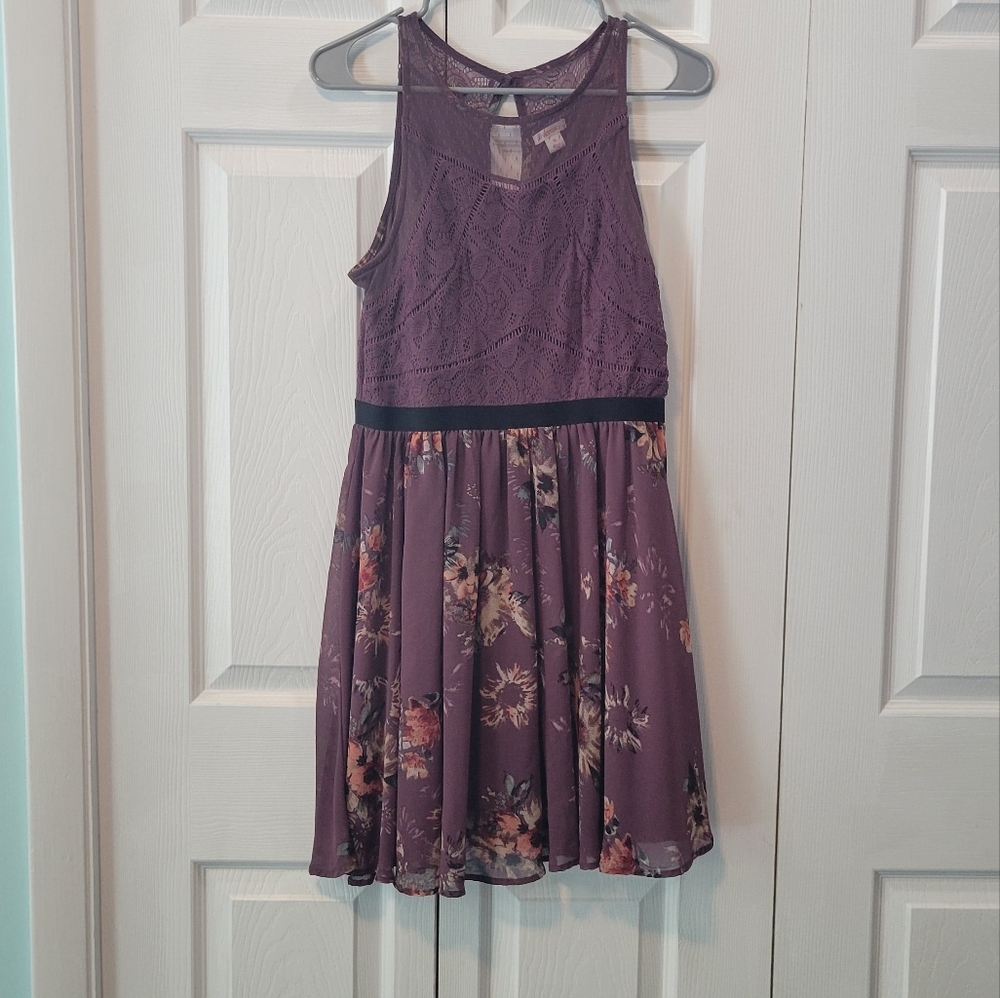 Xhileration Lace Top Skater Dress